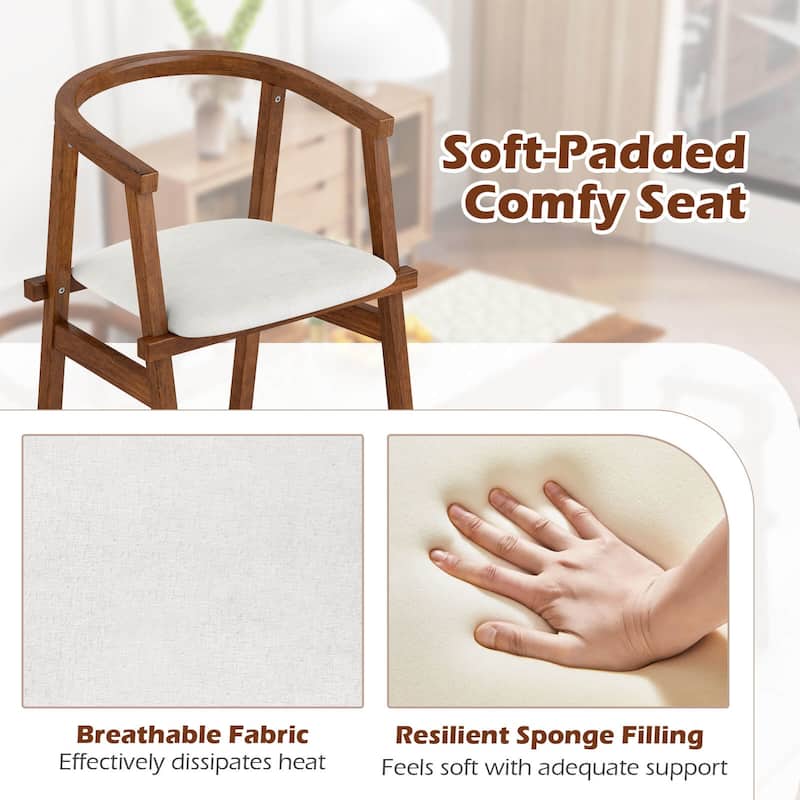 Costway Wooden Dining Chairs Set of 2/4 with Wrap-around Armrest &