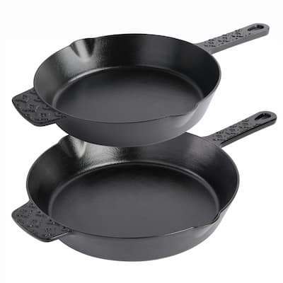 Spice by Tia Mowry Savory Saffron Pre-Seasoned Cast Iron Skillet Set
