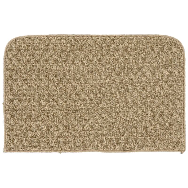 Garland Rug Town Solid Checkered Durable Kitchen/ Door Mat Accent Rug - 18" x 30" - Tan