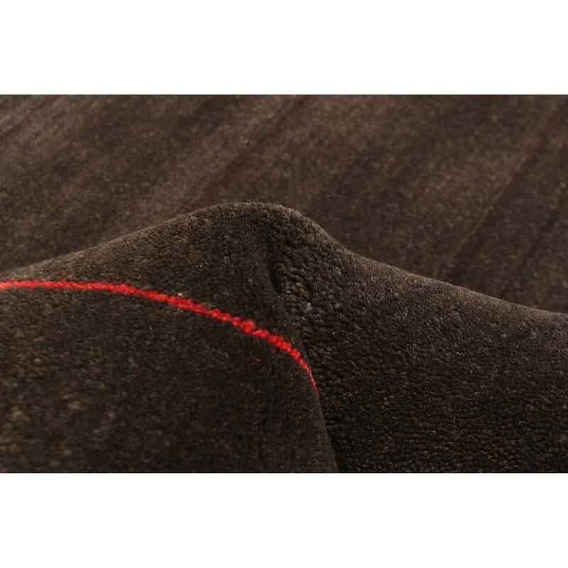 ECARPETGALLERY Hand Loomed Kashkuli Gabbeh Dark Brown Wool Rug - 3'0 x 4'9