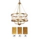 preview thumbnail 10 of 10, Coasa Modern Boho 4-light Brass Chandelier Wooden Beads Fixtures Lighting for Dining Room - D15.5'' x H85''