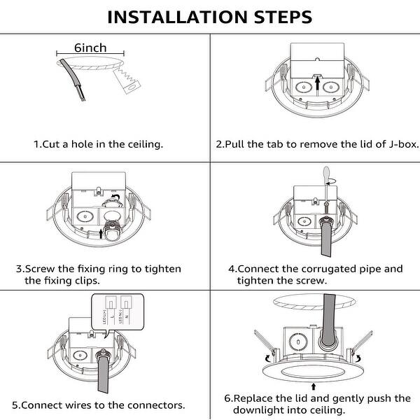 Shop 4 Pack 15w 6 Inch Slim Dimmable Recessed Ceiling Lights
