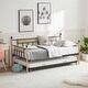 preview thumbnail 15 of 22, Twin Oak Legs & Steel Combination Daybed Bed Frame with Trundle