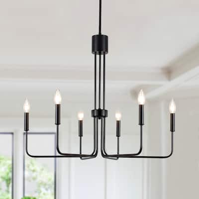 6-Light Candle Style Modern Chandelier for Dining Room
