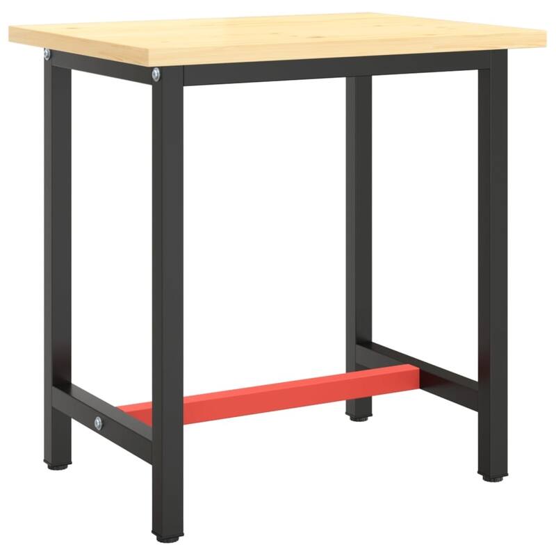 vidaXL Work Bench Frame Matte black and matte red Powder-coated metal - 19.7 x 27.6 x 31.1 in