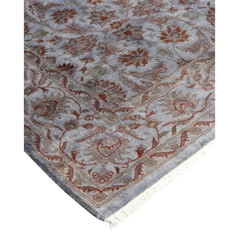 Overton Hand Knotted Wool Vintage Inspired Modern Contemporary Overdyed Gray Area Rug - 4' 2" x 6' 4"