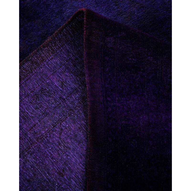 Overton Hand Knotted Wool Vintage Inspired Modern Contemporary Overdyed Purple Area Rug - 9' 3" x 17' 6"