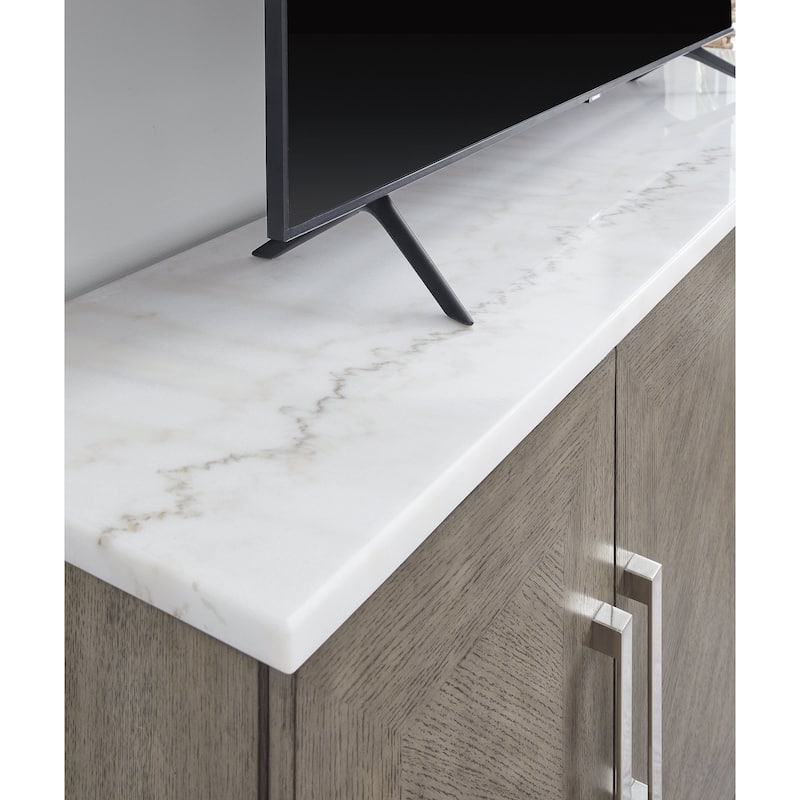Signature Design by Ashley Loyaska White/Brown 68" TV Stand for TVs up to 78" - 68" W x 16.13" D x 32.38" H