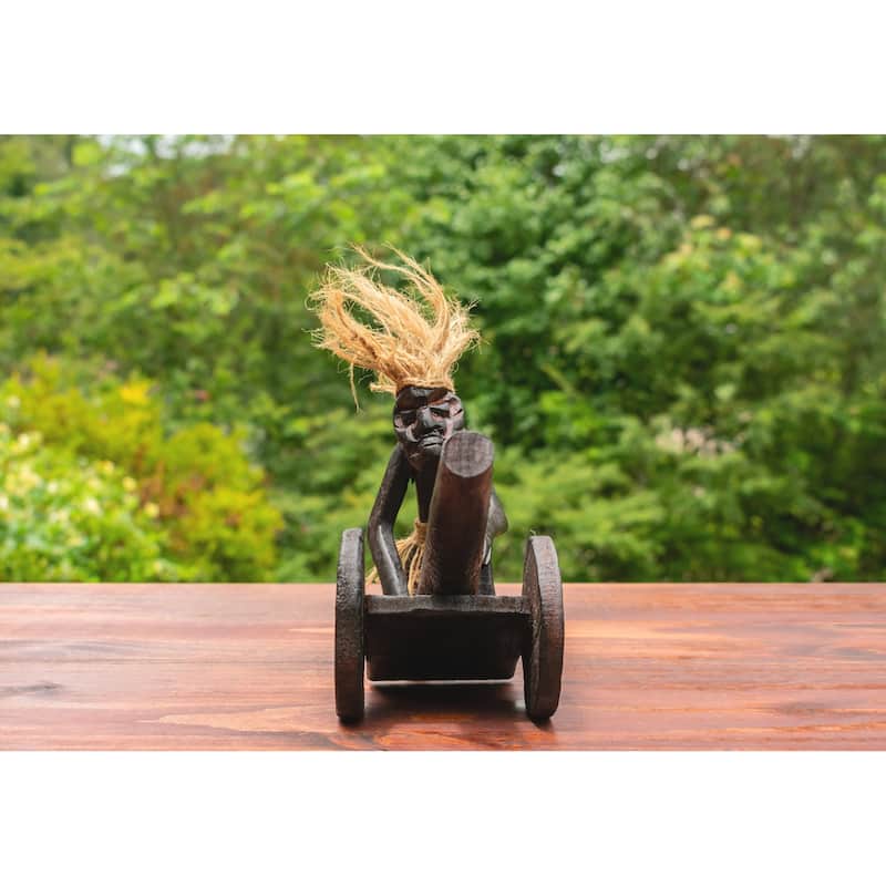 Primitive Firing Cannon Tribal Funny Statue Sculpture Tiki Bar Handcrafted Unique Gift Art - 11" wide x 6.5" tall x 3.5" deep