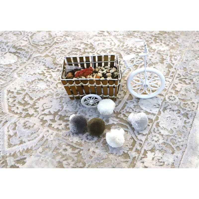 Marissa Collection Beige Abstract Transitional Area Rug