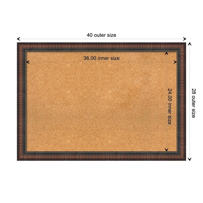 Caleb Brown Framed Natural Corkboard Bulletin Board - Board Size 36x24
