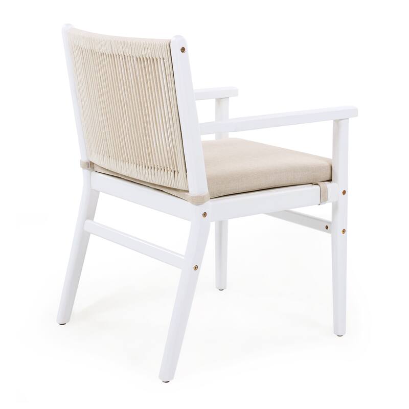 Armchairs Outdoor Dining Chairs with Rope Back, Patio Chairs Set of 2 Coffee Chair Reading Chair Leisure Chair