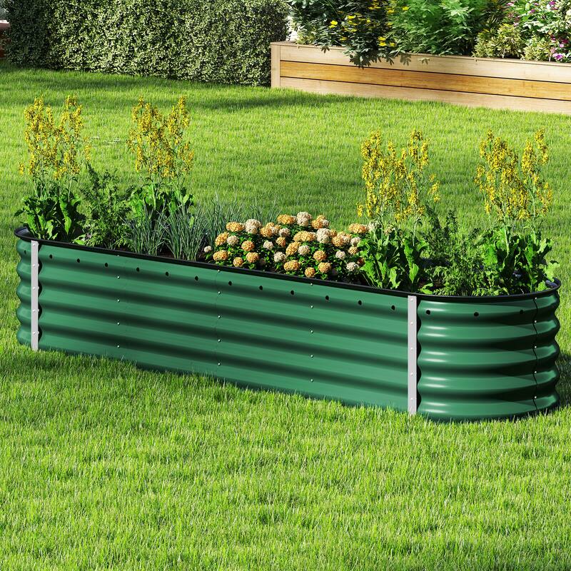 Moasis Oval Metal Outdoor Raised Garden Bed