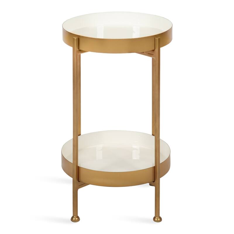 Kate and Laurel Nira Two-Tiered Metal Side Table - 15x15x24