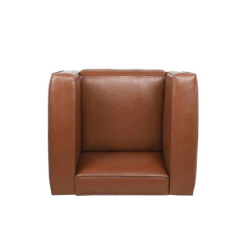 Goyette Faux Leather 3 Piece Club Chair and Sofa Set by Christopher Knight Home