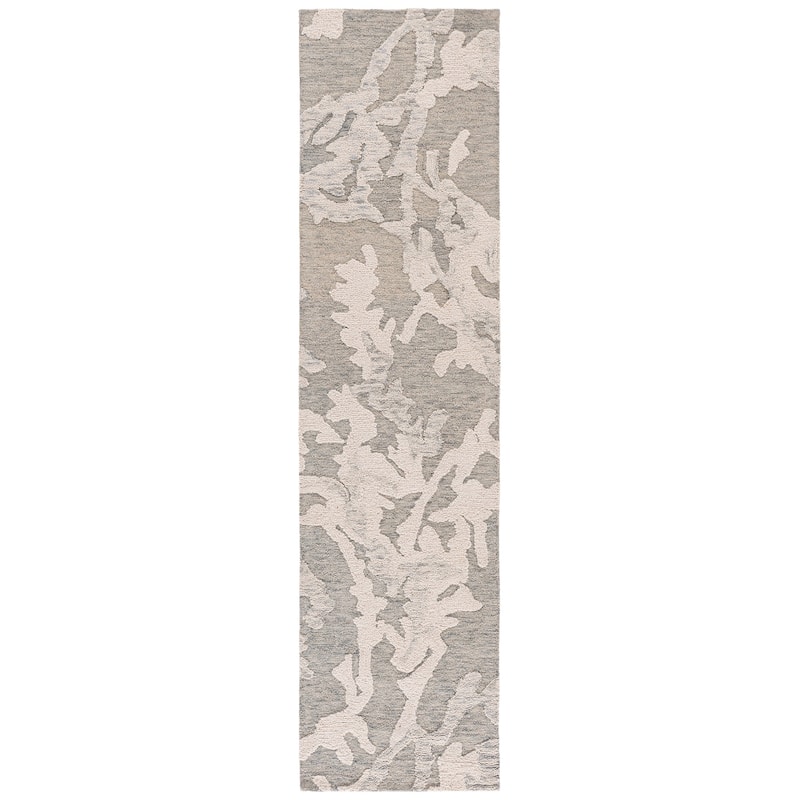 SAFAVIEH Handmade Harvest Aurianne Wool Rug - 2'3" x 9' Runner - Light Grey/Ivory