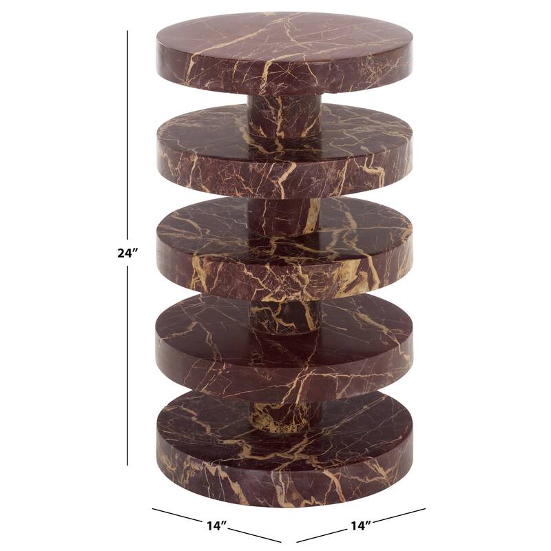 SAFAVIEH Couture Danny Round Marble Accent Table - 14"W x 14"D x 24"H