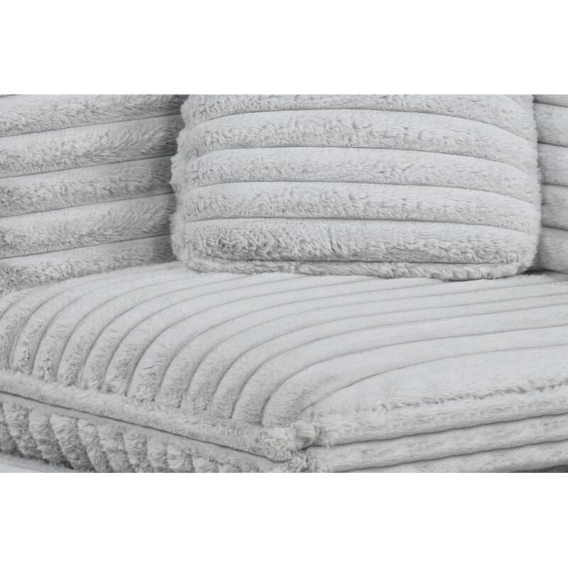 Best Quality Furniture 4-Piece Section Corduroy Modular