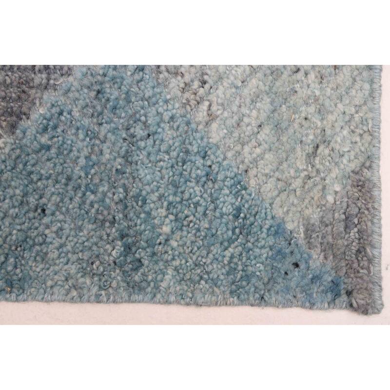 ECARPETGALLERY Hand-knotted Tangier Sky Blue Wool Rug - 8'3 x 9'10