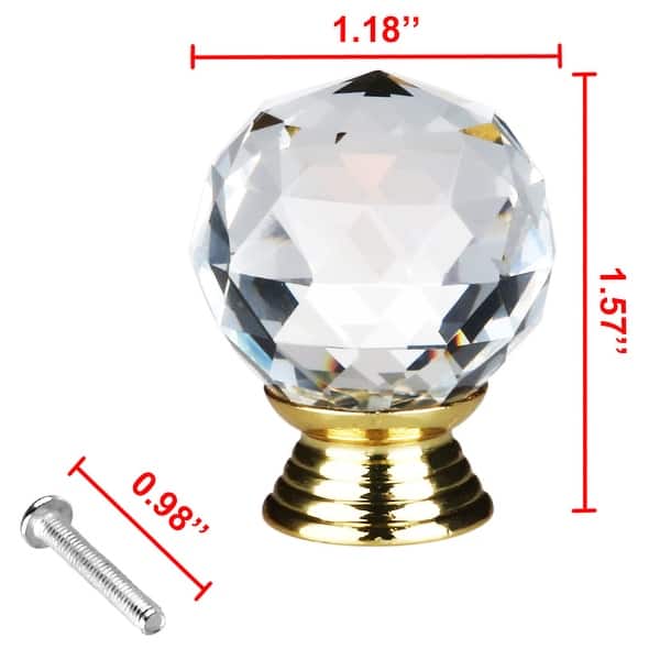 1.18" Clear Crystal Glass Drawer Knobs Cabinet Pull Handle Round 10pcs -  1.18" x 1.18"(D*H) - Bed Bath & Beyond - 22707968