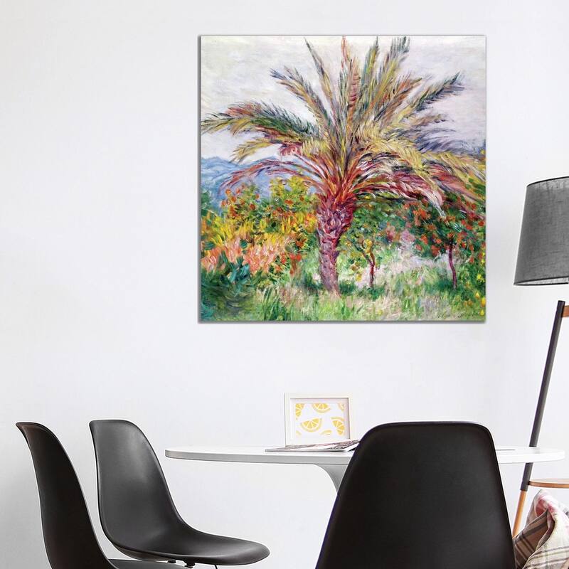 iCanvas "Palm Tree at Bordighera, c.1884 " by Claude Monet Canvas Print - 37x37x1.5