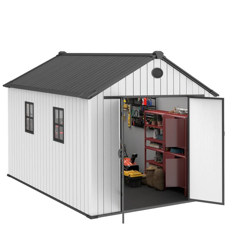 8x10 FT Outdoor Storage Shed with Floor - 8x12 Ft