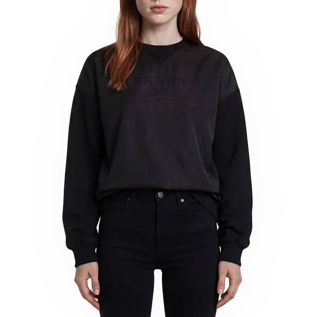 Prada Women's Re-Nylon and Cotton Oversized Sweatshirt