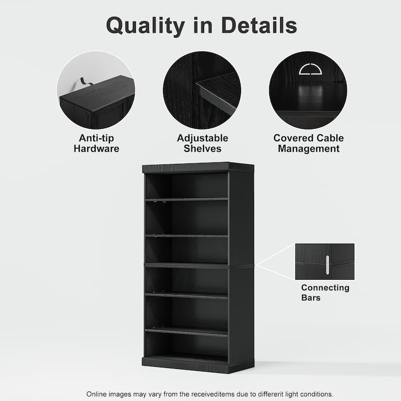 Doorless Wood Bookshelf Storage Cabinet Bookcase&Office Cabinet for Kitchen Bedroom Entryway Living Room Dinning Room