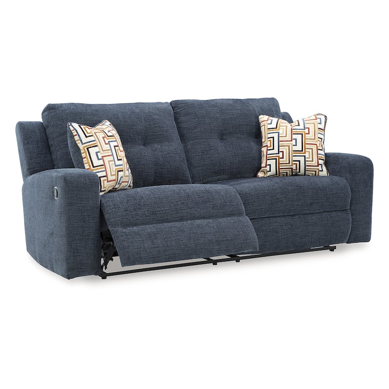 Signature Design by Ashley Danum Blue Reclining Sofa - 87" W x 40" D x 41" H