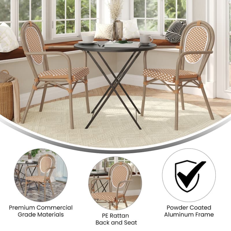 Stacking Bistro Chairs with Metal Frames