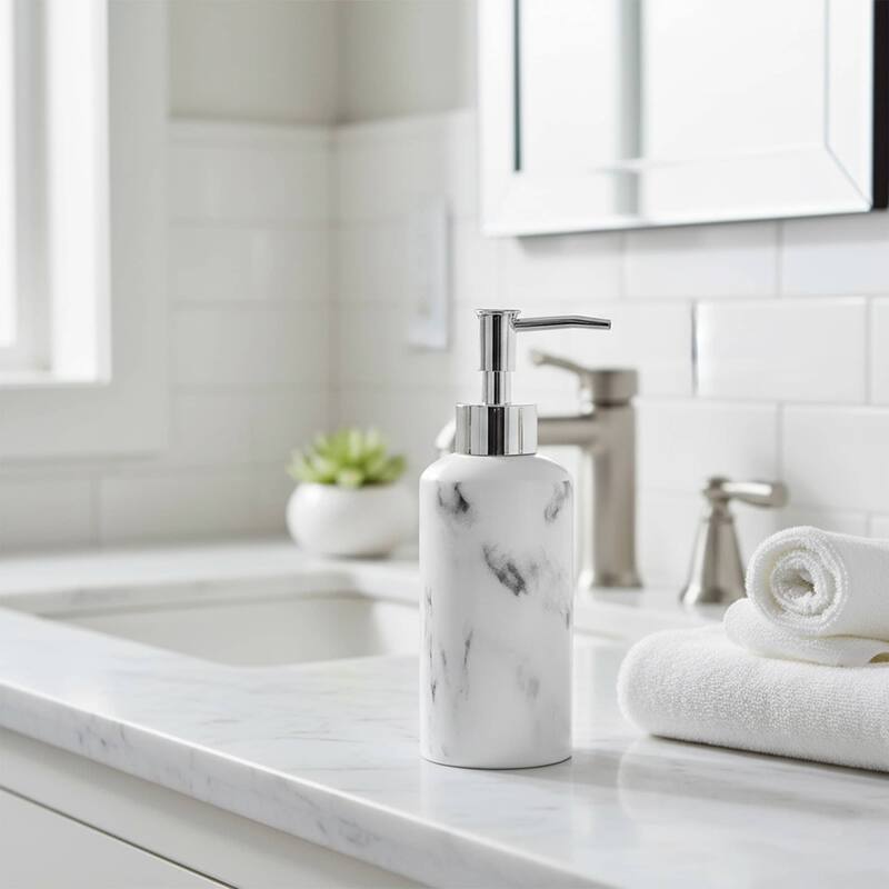 Marble Collection Bath Accessory Set Pieces - Lotion Soap Dispenser Only