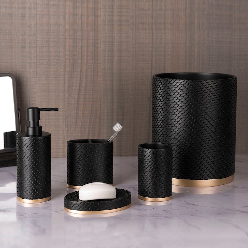 Amal Toothbrush Holder - Black/Gold