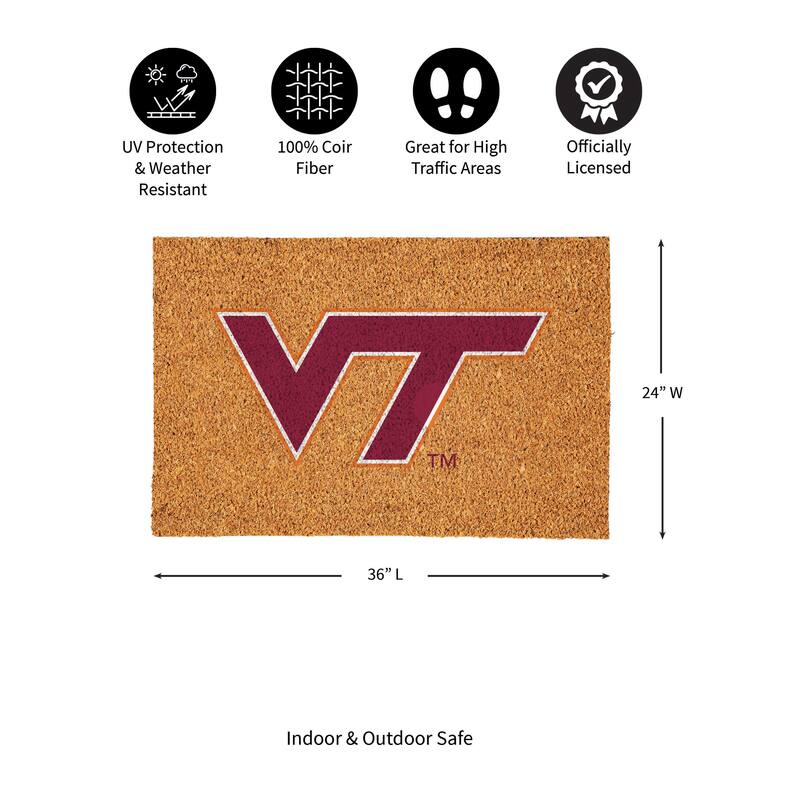 Virginia Tech Full Color Indoor/Outdoor Coir Mat