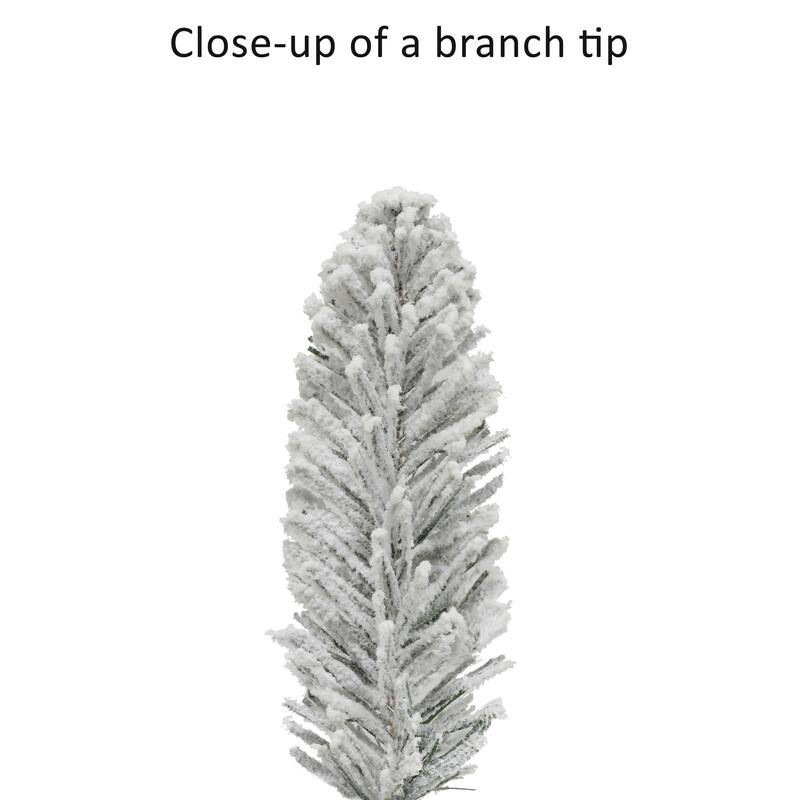 Puleo International 7 ft Pre-Lit Flocked Artificial Alpine Pencil Tree