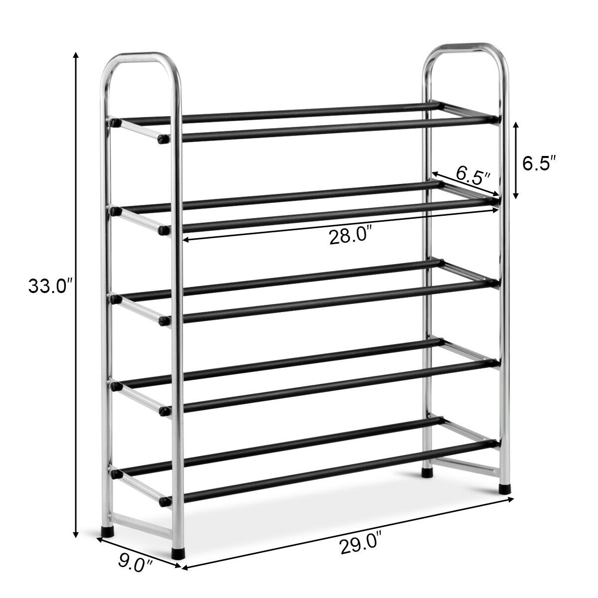 Shoe Rack Organizer 5 Tiers Storage Home Organizer Holder Space Saving US