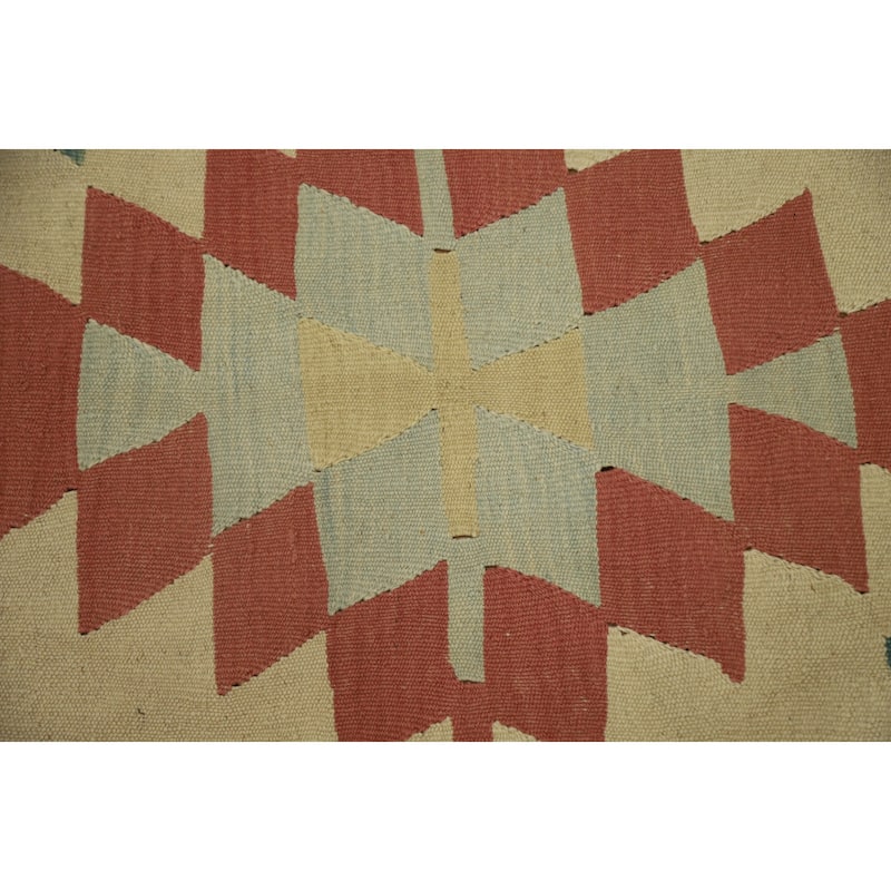 Hand Woven Oriental 100% Wool Carpet Southwestern Tribal Multi-Colored Kilim Area Rug - 8' 10'' X 6' 0''