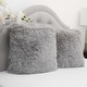 preview thumbnail 1 of 1, Faux Fur Decorative 18-inch Throw Pillows (Set of 2) Silver