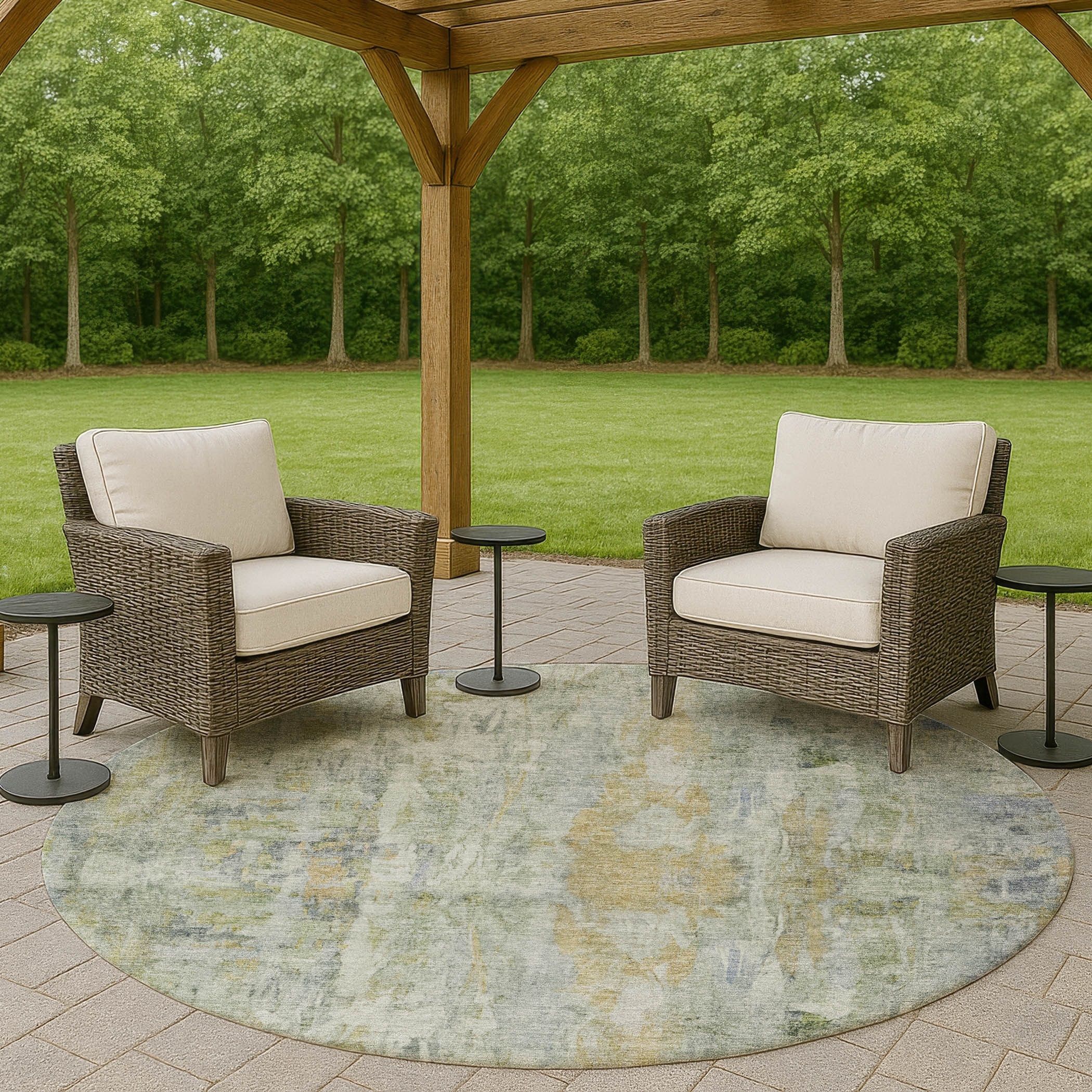 Machine Washable Indoor/ Outdoor Muted Ombre Chantille Rug