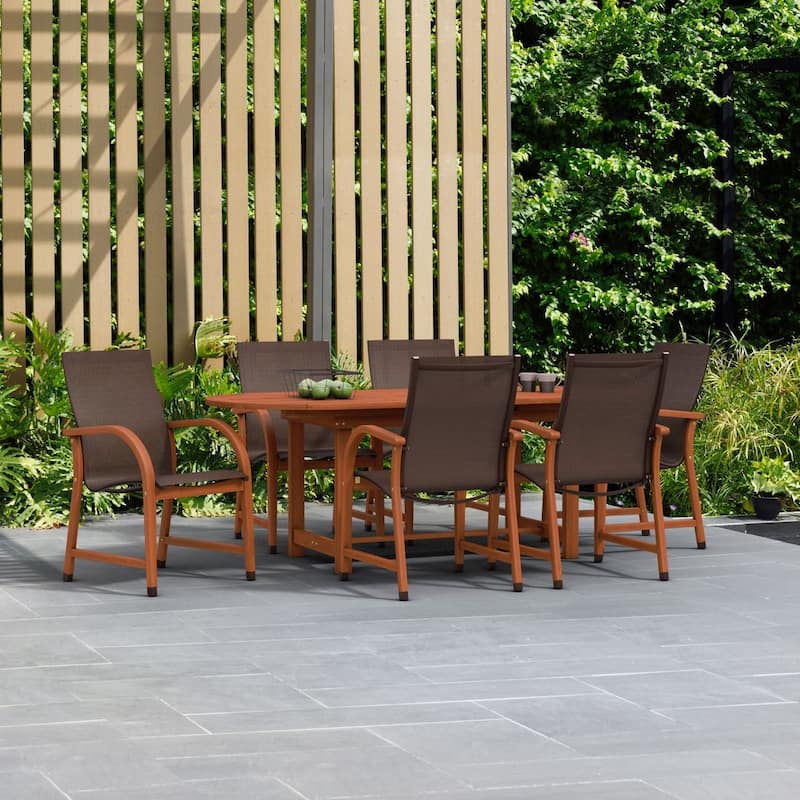 Amazonia Miller 7 piece FSC Certified Wood Outdoor Patio Dinig Set - 7 Piece