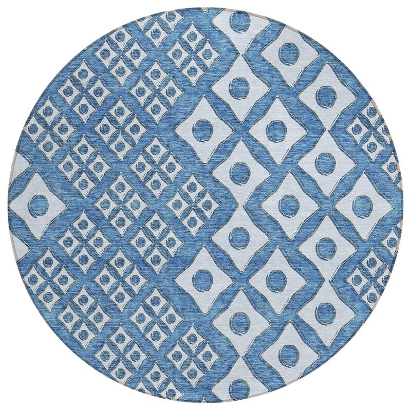 Machine Washable Indoor/ Outdoor Chantille Diamond Rug
