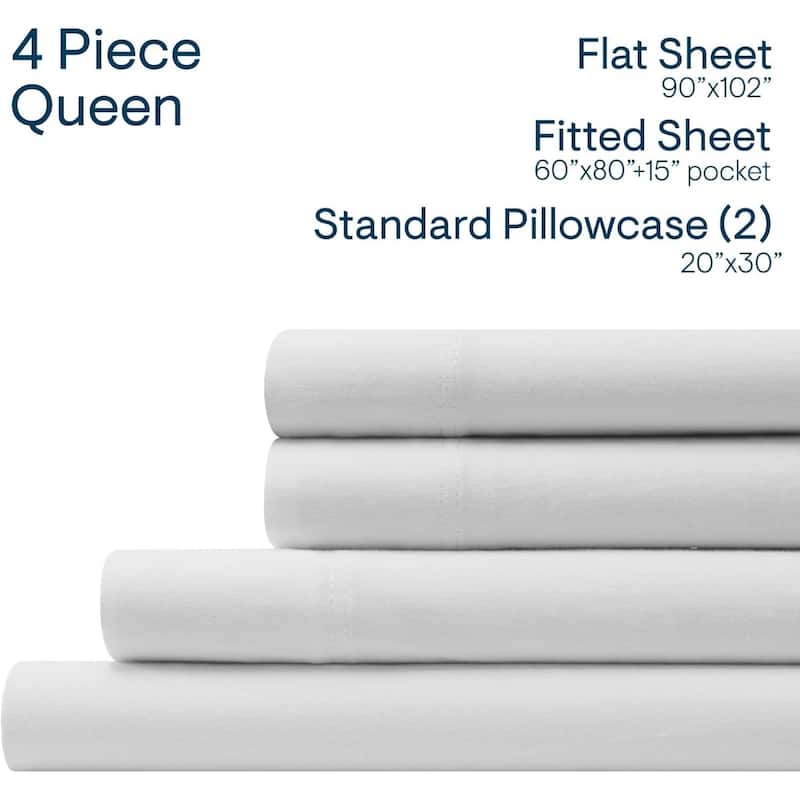 Aeropostale Super Soft White Jersey Knit Sheet Set All-Season Comfort - Queen