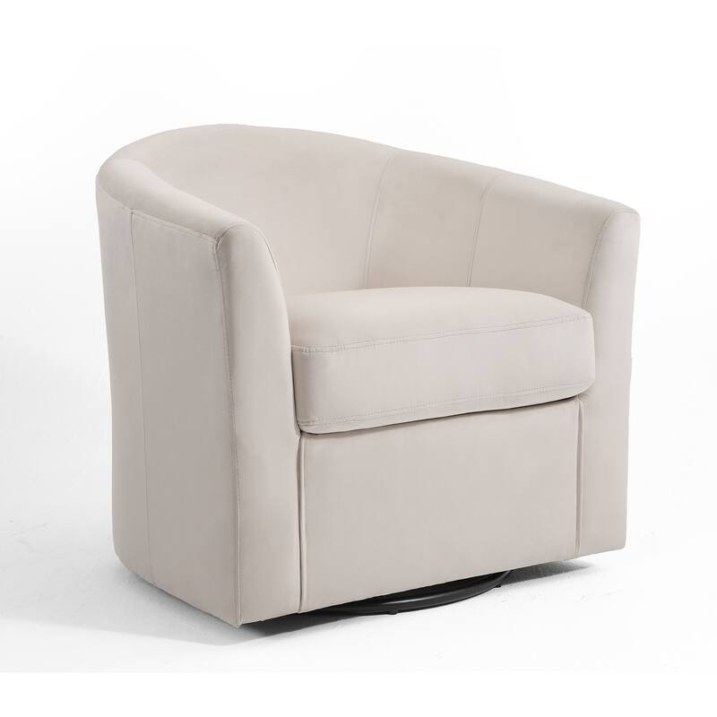 Modern Velvet Upholstered Swivel Barrel Chair for Living Room Lounge