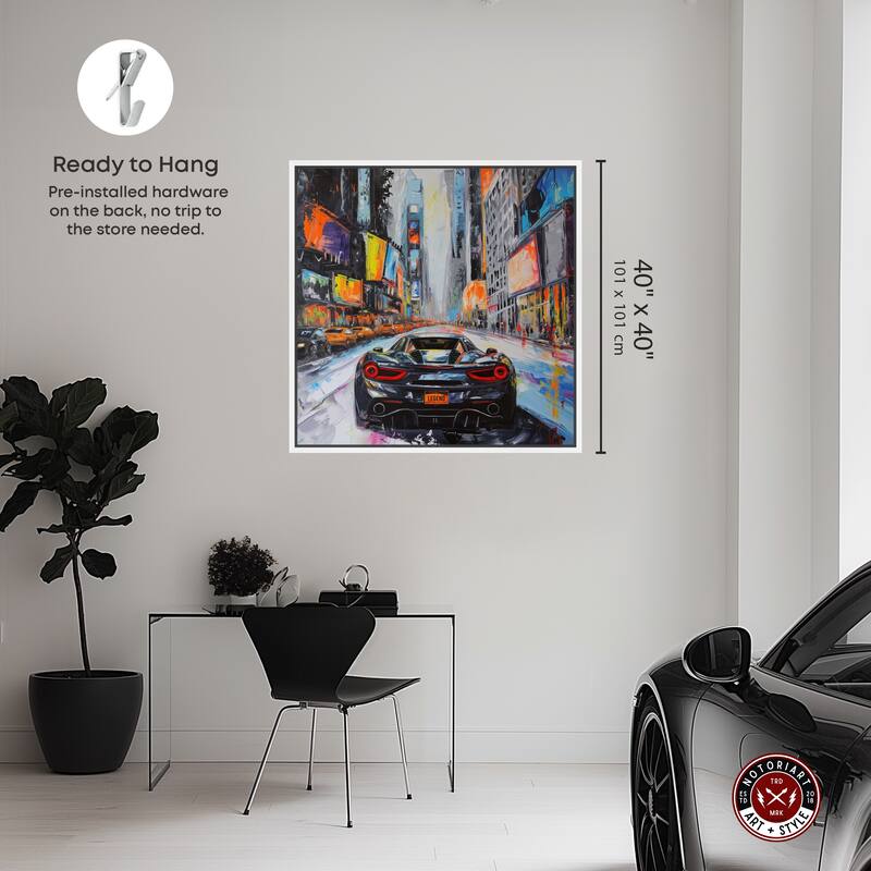 Notoriart Blast The Speakers Framed Car 1 Piece Canvas Wall Art