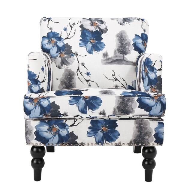 Boaz Floral Fabric Club Armchair by Christopher Knight Home