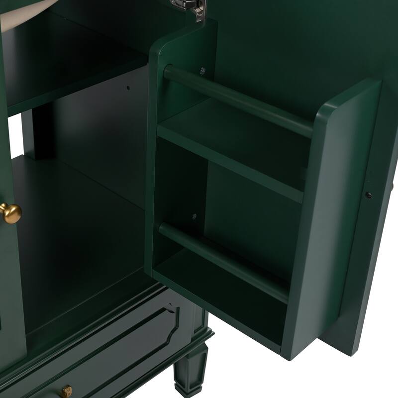 60" Bathroom Vanity with Double Sink Combo Set, 2 Cabinet with Door Organizers, 2 Drawers