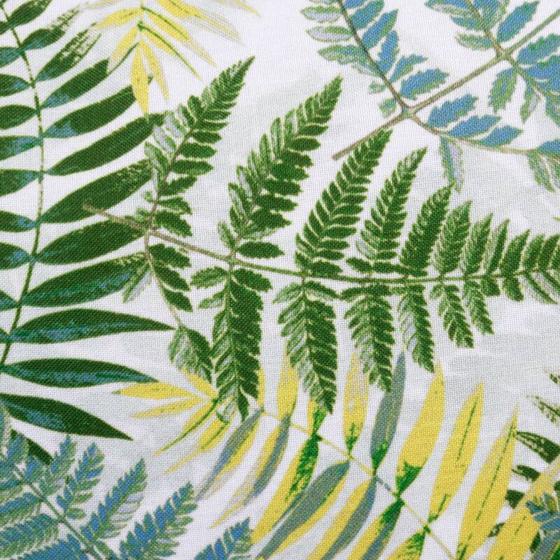 Sevita Fern Forest Green/Yellow Polyester Throw Pillow, 14" x 20"
