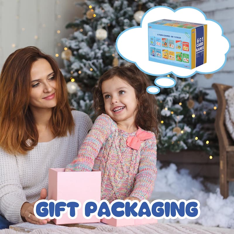 GSE 6-in-1 Kids Card Games Set: Go Fish, Old Maid, Crazy Eights, Slap ...