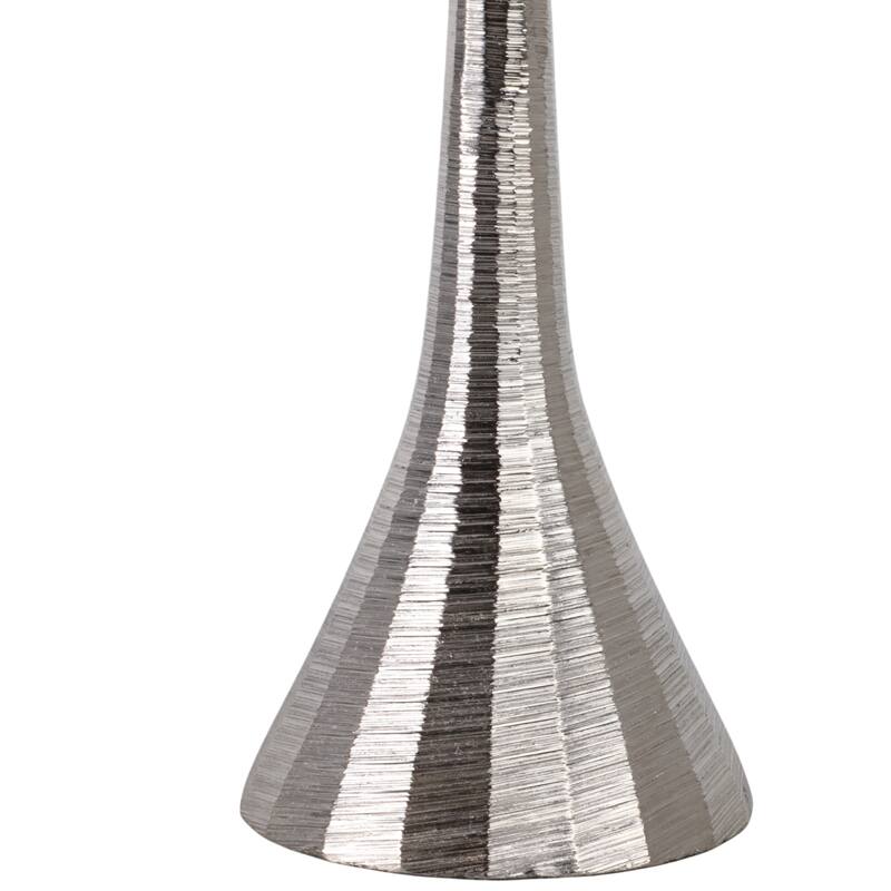 Glam Metal and Wood Taper Candle Holder Sculptural Silhouette MDF Base