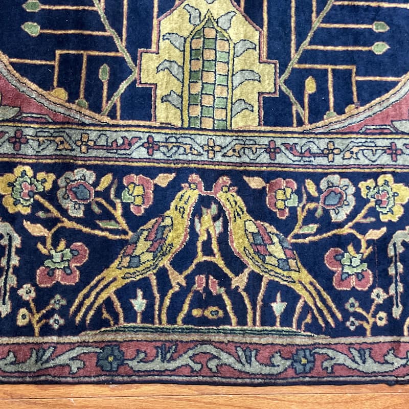 HERAT ORIENTAL Antique 1860s India Agra Wool Rug - 9'2" x 12'9"