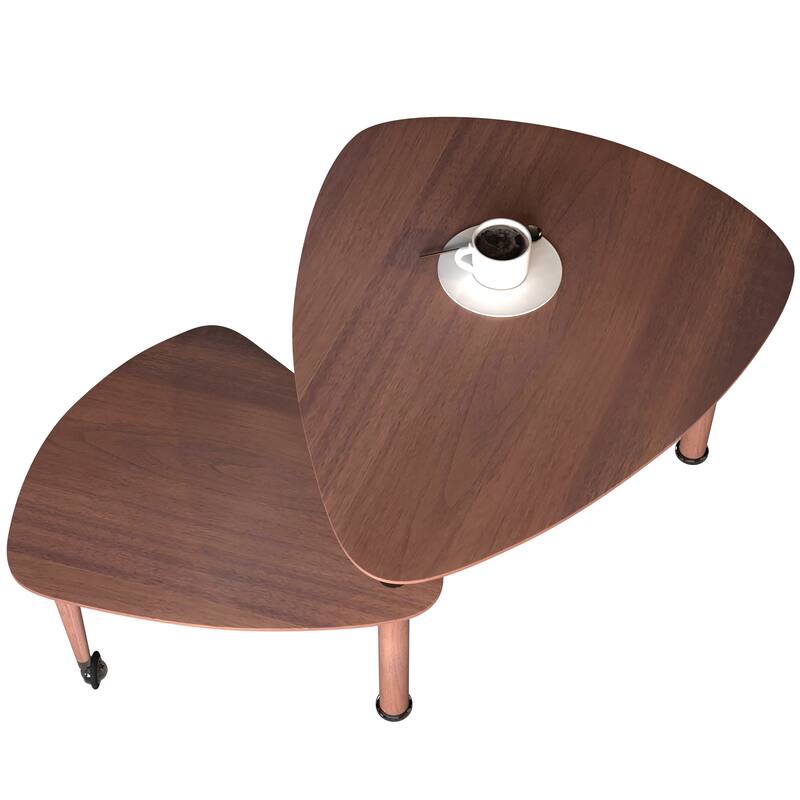 360 degree Rotatable modern Coffee Table for Living Room, solid wood legs with simply assemble Cocktail Table